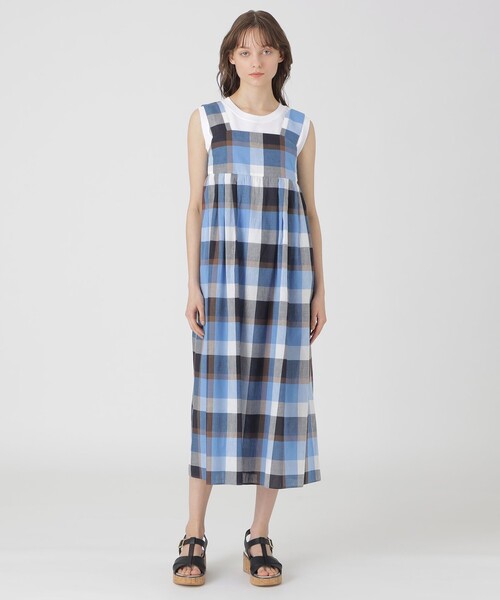 美品　ブルーレーベルクレストブリッジ　ワンピース　サイドチェック　ロング 美品 ブルーレーベルクレストブリッジ ワンピース サイド