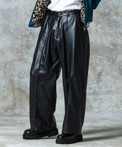 スラックス Synth Leather Baggy Slacks / シンセレザーバギースラックス メンズ レディース