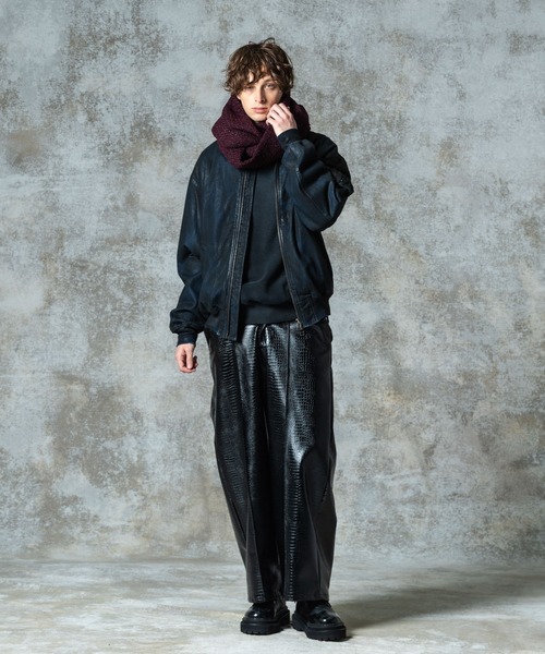 glamb（グラム） ワイドパンツ スラックス Synth Leather Baggy Slacks