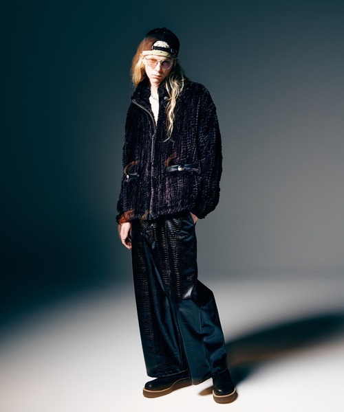 glamb（グラム） ワイドパンツ スラックス Synth Leather Baggy Slacks