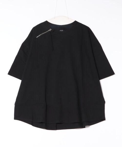 tシャツ a.p.o.v. アシンメトリーバイアスショルダージップオーバー