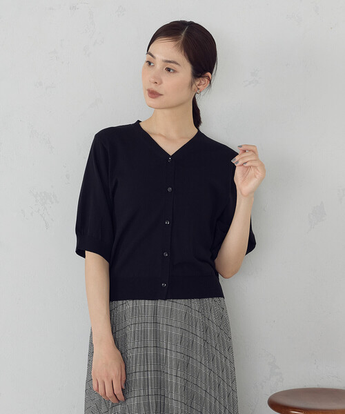 COMME CA ISM カーディガン 「接触冷感・ウォッシャブル」2WAY半袖