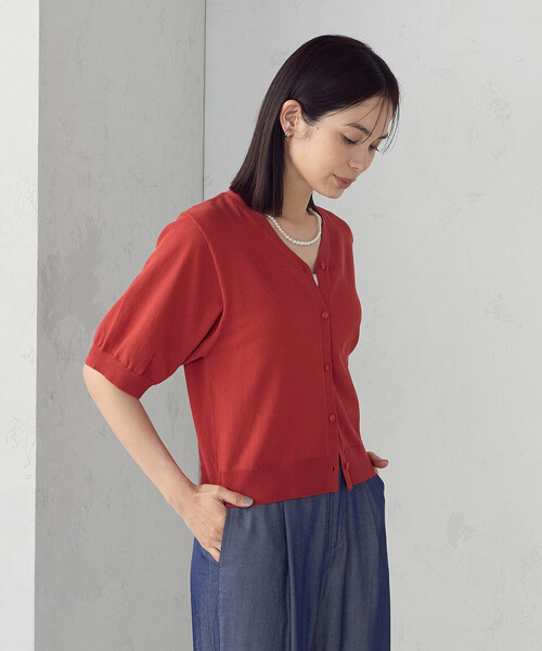 COMME CA ISM（コムサイズム） カーディガン 夏 半袖 「接触冷感
