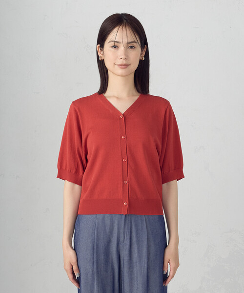 COMME CA ISM（コムサイズム） カーディガン 夏 半袖 「接触冷感