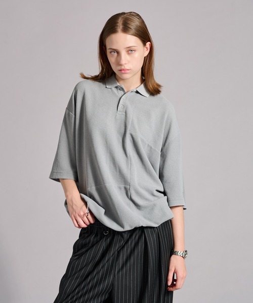 WETTEMPT ポロシャツ SWITCHING PIGMENT WAFFLE POLO / 切り替え