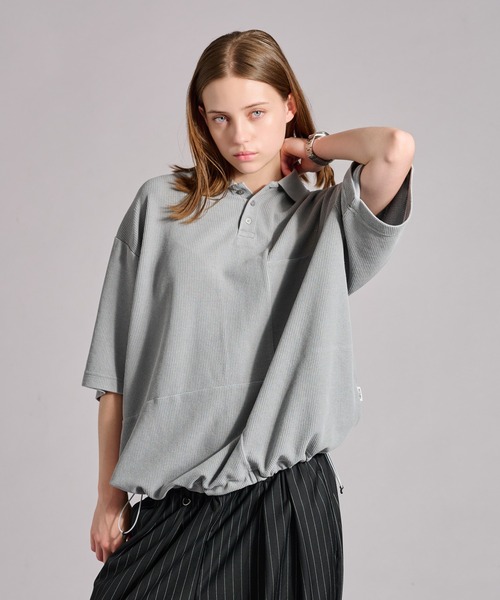 WETTEMPT ポロシャツ SWITCHING PIGMENT WAFFLE POLO / 切り替え