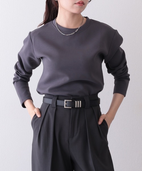 DAYRA tシャツ ソリッドカラー クルーネック 長袖 ベーシック Tシャツ