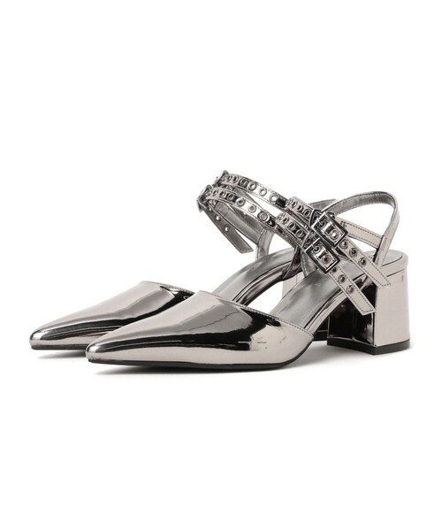 Ray BEAMS（レイ ビームス） パンプス ダブル ベルト ヒール パンプス