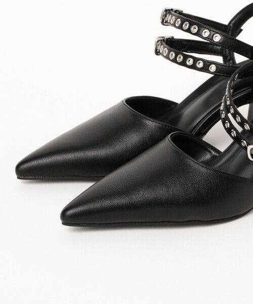 Ray BEAMS　レザーパンプス Ray BEAMS（レイ ビームス） パンプス ダブル ベルト ヒール パンプス