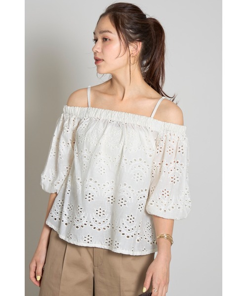 ブラウス シャツ ブロードオフショルブラウス レディース ブロードオフショルシャツ | LIFESTYLESHOP WEL