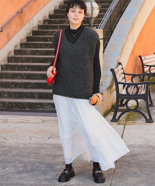 titivate（ティティベイト） ベスト ジレ ローゲージニットベスト