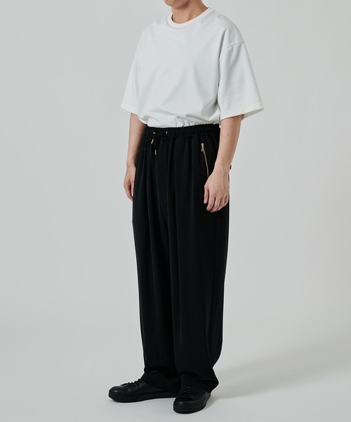 CULLNI ホワイトプリーツスラックス CULLNI スラックス 別注 BELTED TAPERD PANTS メンズ : ZOZOTOWN
