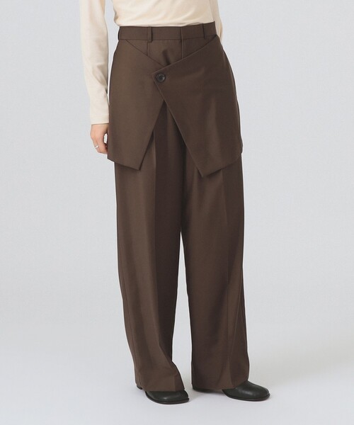 Ray BEAMS（レイ ビームス） パンツ フロント ラップ ワイド パンツ