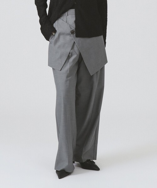 Ray BEAMS（レイ ビームス） パンツ フロント ラップ ワイド パンツ