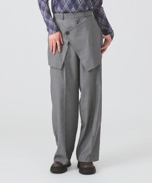 Ray BEAMS（レイ ビームス） パンツ フロント ラップ ワイド パンツ