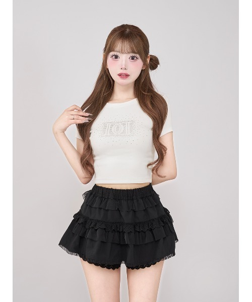 シャイニーDDロゴコンパクトTシャツ ホワイト Darich tシャツ シャイニーDDロゴコンパクトTシャツ レディース