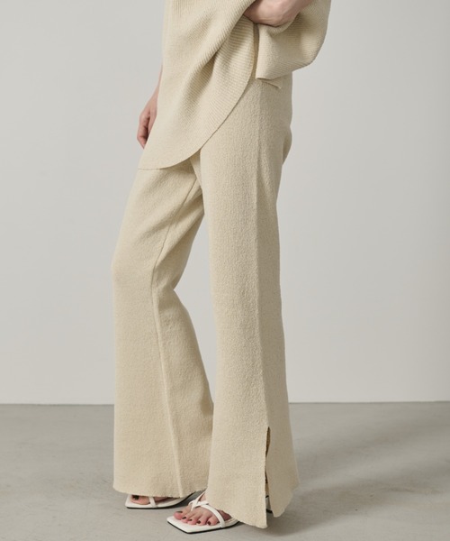 AIC. パンツ ミニループスリットニットフレアパンツ/セットアップ可能