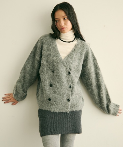 Trish（トリッシュ） カーディガン モヘアタッチシャギーダブル
