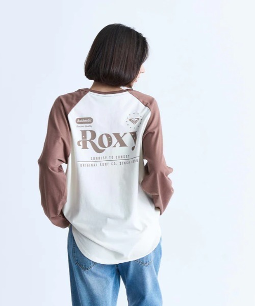「ROXY」 長袖カットソー LARGE グリーン レディース