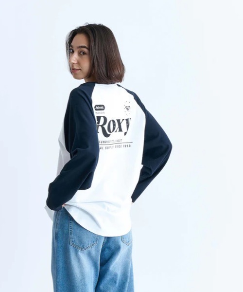 「ROXY」 長袖カットソー LARGE グリーン レディース