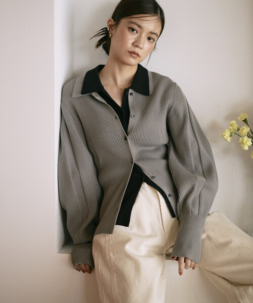 1点物 ボリュームニット カーディガン ハンドニット ハンドメイド ケーブル 