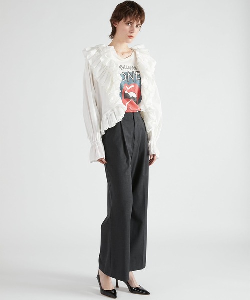 crinkle ブラウス シャツ 「crinkle crinkle」frill poncho L/S