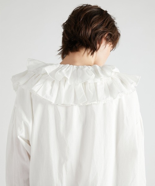 crinkle ブラウス シャツ 「crinkle crinkle」frill poncho L/S