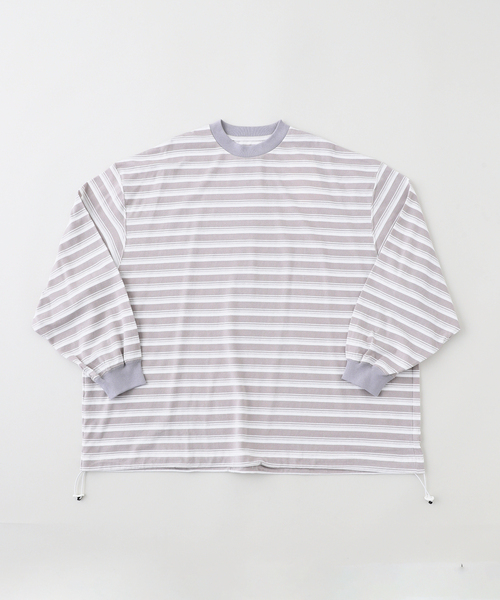 is-ness（イズネス） tシャツ BALLOON STRIPES LONG SLEEVE T-SH