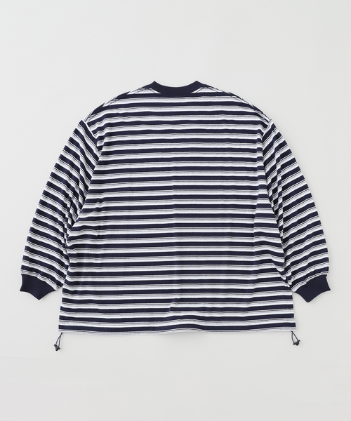 is-ness tシャツ / イズネス BALLOON STRIPES LONG SLEEVE T-SH メンズ