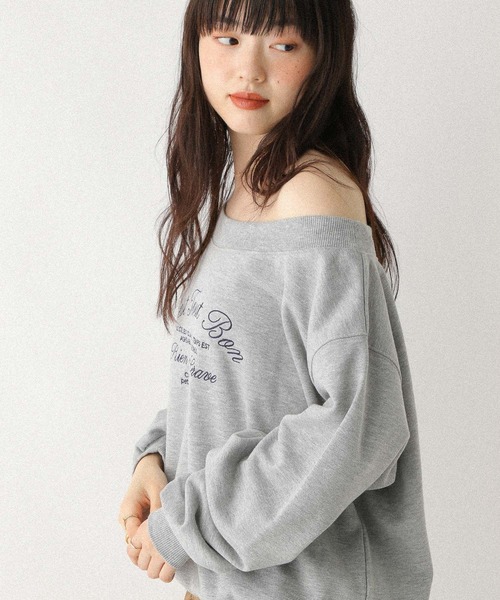 Heather（ヘザー） トレーナー スウェット ワンショルロゴ裏毛