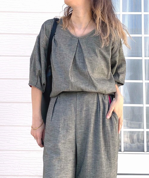 「Q」 半袖カットソー MEDIUM ブラック レディース_画像9