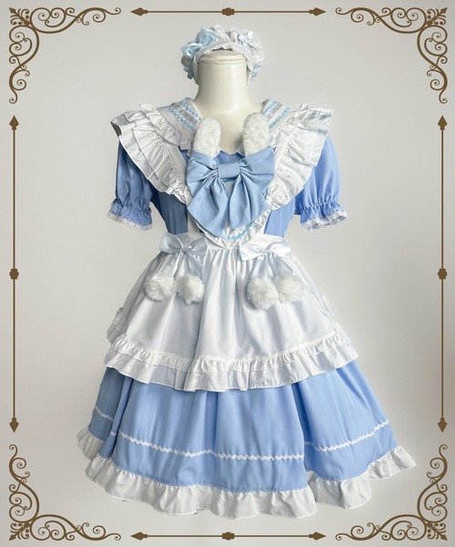 MAISON SELECT ワンピース 9D10 うさみみ セーラー ぽんぽん リボン