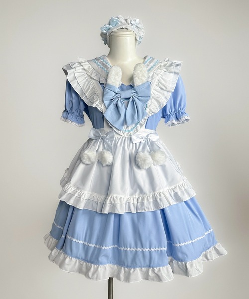 MAISON SELECT ワンピース 9D10 うさみみ セーラー ぽんぽん リボン