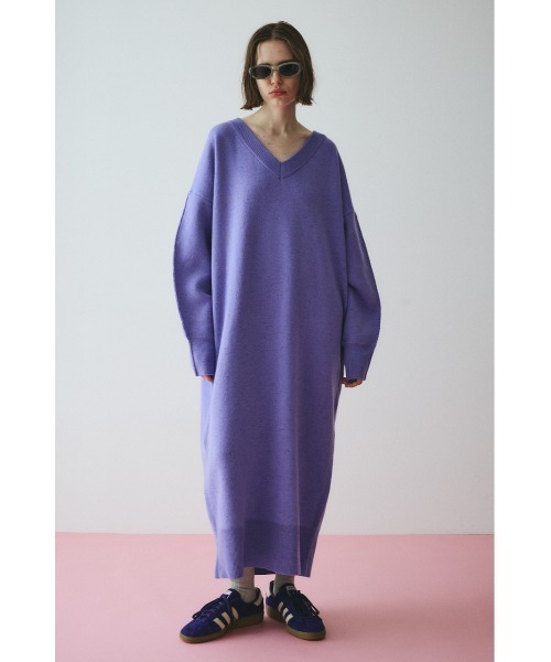 ワンピース V-neck Knit One-Piece(Mocha) HeRIN.CYE ワンピース V neck knit one piece Vネックニットワンピース
