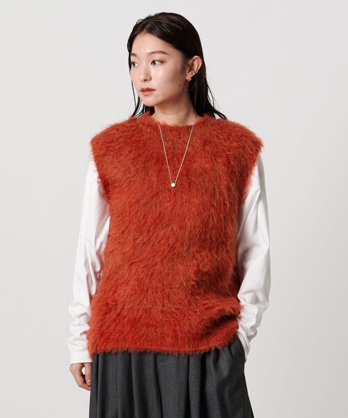 23aw完売品 BY軽量アルパカシャギーニットベスト ジレ白ユナイテッドアローズ 23aw完売品 BY軽量アルパカシャギーニットベスト ジレ白ユナイテッド