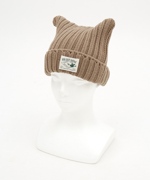 ankoROCK ニット帽 ニットキャップ an meets zakka ネコ耳ロゴラベル