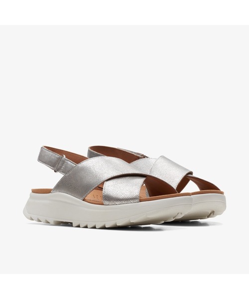 「Clarks」 フラットサンダル - シルバー レディース_画像6