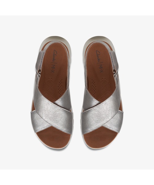「Clarks」 フラットサンダル - シルバー レディース_画像8