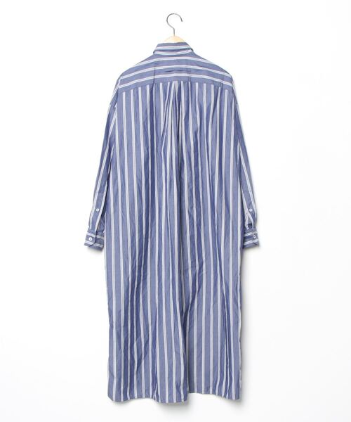 【即発送】TICCAティッカ シャツワンピース　ストライプ　ブルー　フリーサイズ TICCA（ティッカ） シャツワンピース FREE ブルー レディース