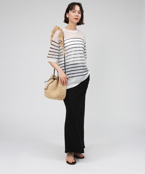 「BABYLONE」 半袖カットソー フリー ホワイト レディース_画像7