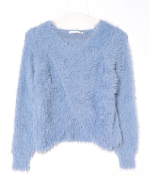 Asterellivi ニット セーター クロス シャギー ニット レディース