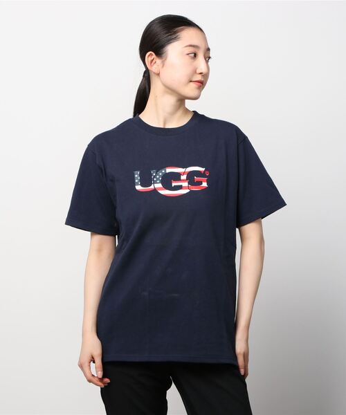 「UGG」 半袖Tシャツ M ネイビー レディース_画像6