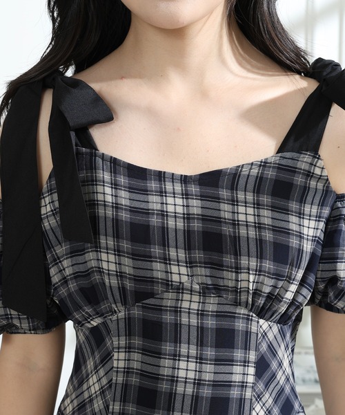 「Lace Ladies」 半袖ワンピース FREE ブラウン レディース_画像4