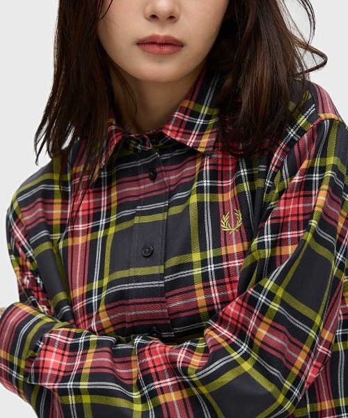 美品フレッドペリー Mワンピース Fred Perry チェックシャツワンピース FRED PERRY（フレッドペリー） ワンピース Tartan Shirt Dress