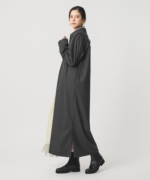 H bauty & youth ワンピース BEAUTY＆YOUTH UNITED ARROWS ワンピース ハーフジップ スリット
