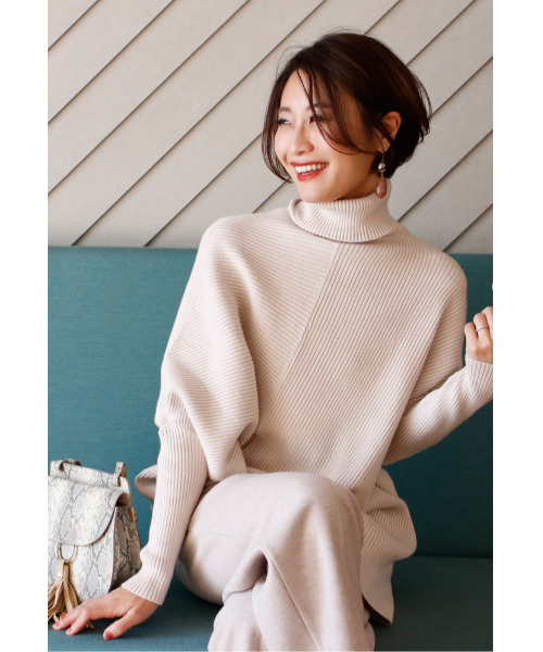 「Ehre style」 タートルネックニット FREE グリーン レディース_画像4