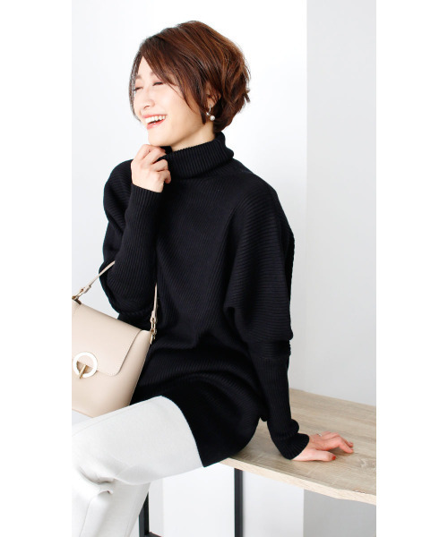 「Ehre style」 タートルネックニット FREE グリーン レディース_画像5