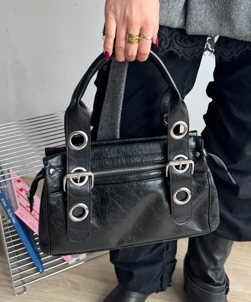 SHAGGIE（シャギー） ボストンバッグ ダブルハンドルアイレットミニ