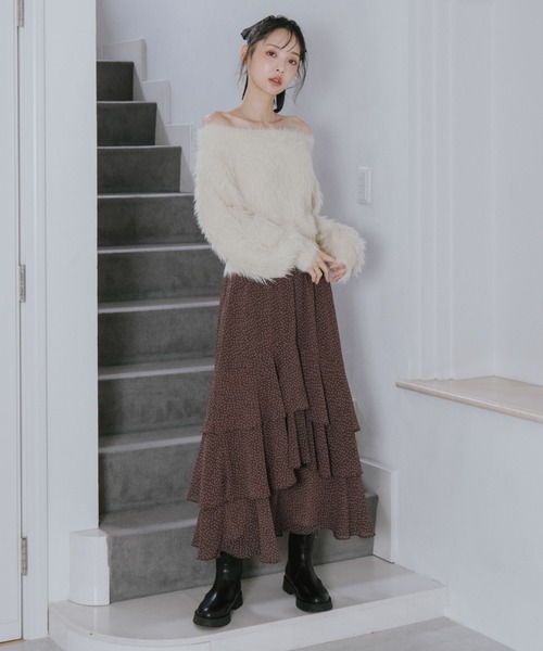 archives（アルシーヴ） スカート ドットアソートフリルティアード