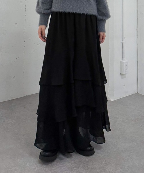 archives（アルシーヴ） スカート ドットアソートフリルティアード